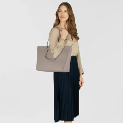 Clearance Furla Duetto Shopper Tasche Leder 45 cm stucco gray