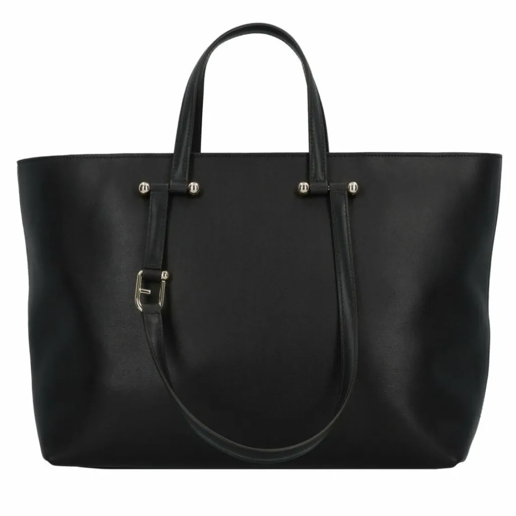 Clearance Furla Duetto Shopper Tasche Leder 39 cm nero