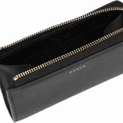 Furla Damengeldbörsen Querformat<Goccia Geldbörse Leder 13 cm nero