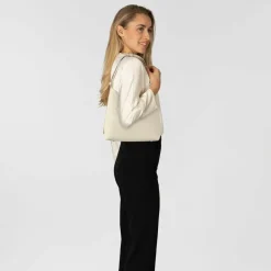 New Furla Goccia Schultertasche S Leder 24 cm panna