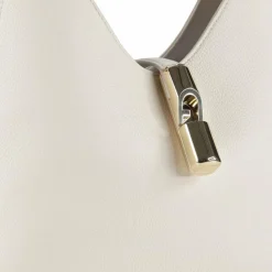 New Furla Goccia Schultertasche S Leder 24 cm panna