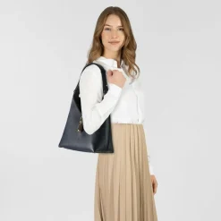 Discount Furla Goccia Schultertasche S Leder 24 cm ink blue