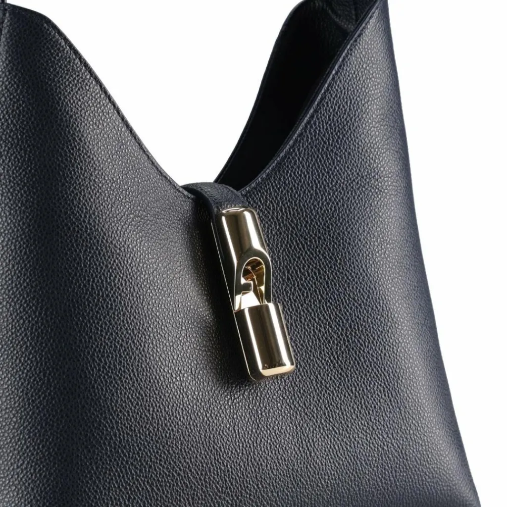 Discount Furla Goccia Schultertasche S Leder 24 cm ink blue