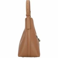 Sale Furla Goccia Schultertasche Leder 30 cm brandy