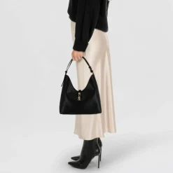 Best Furla Goccia Schultertasche Leder 30 cm nero