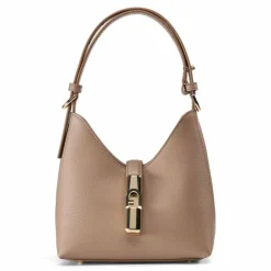 New Furla Iride Mini Bag Schultertasche Leder 18 cm greige