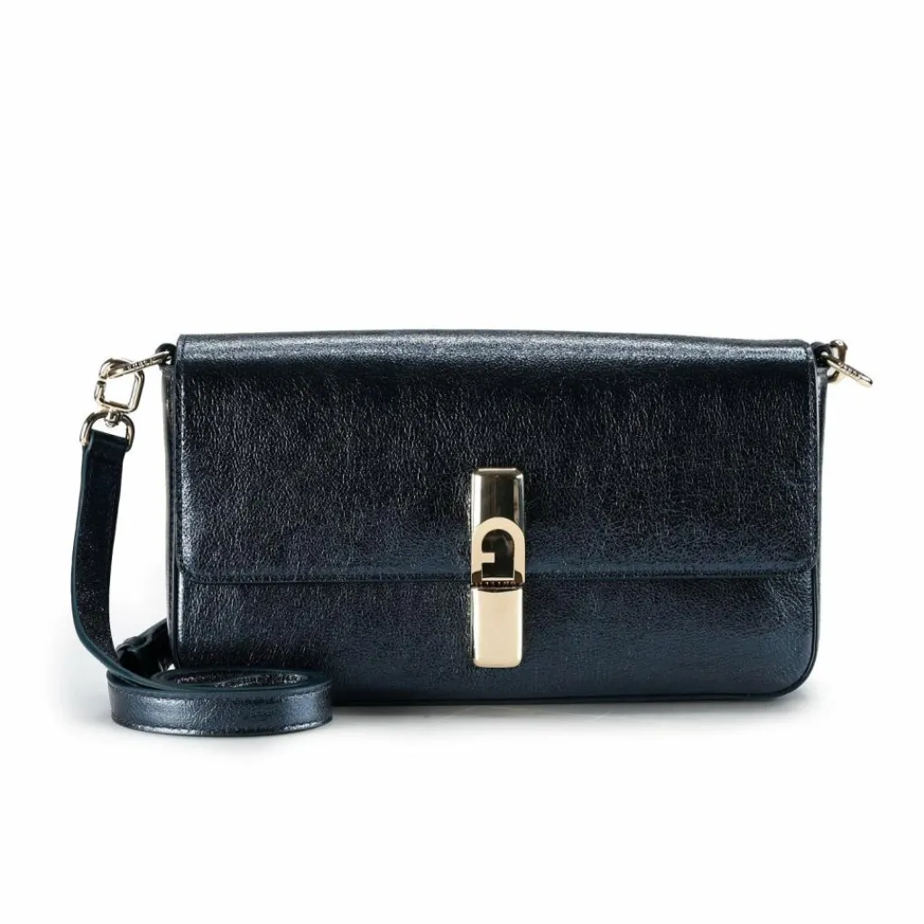 New Furla Iride Umhängetasche S Leder 24 cm grigio blu