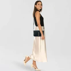 New Furla Iride Umhängetasche S Leder 24 cm grigio blu