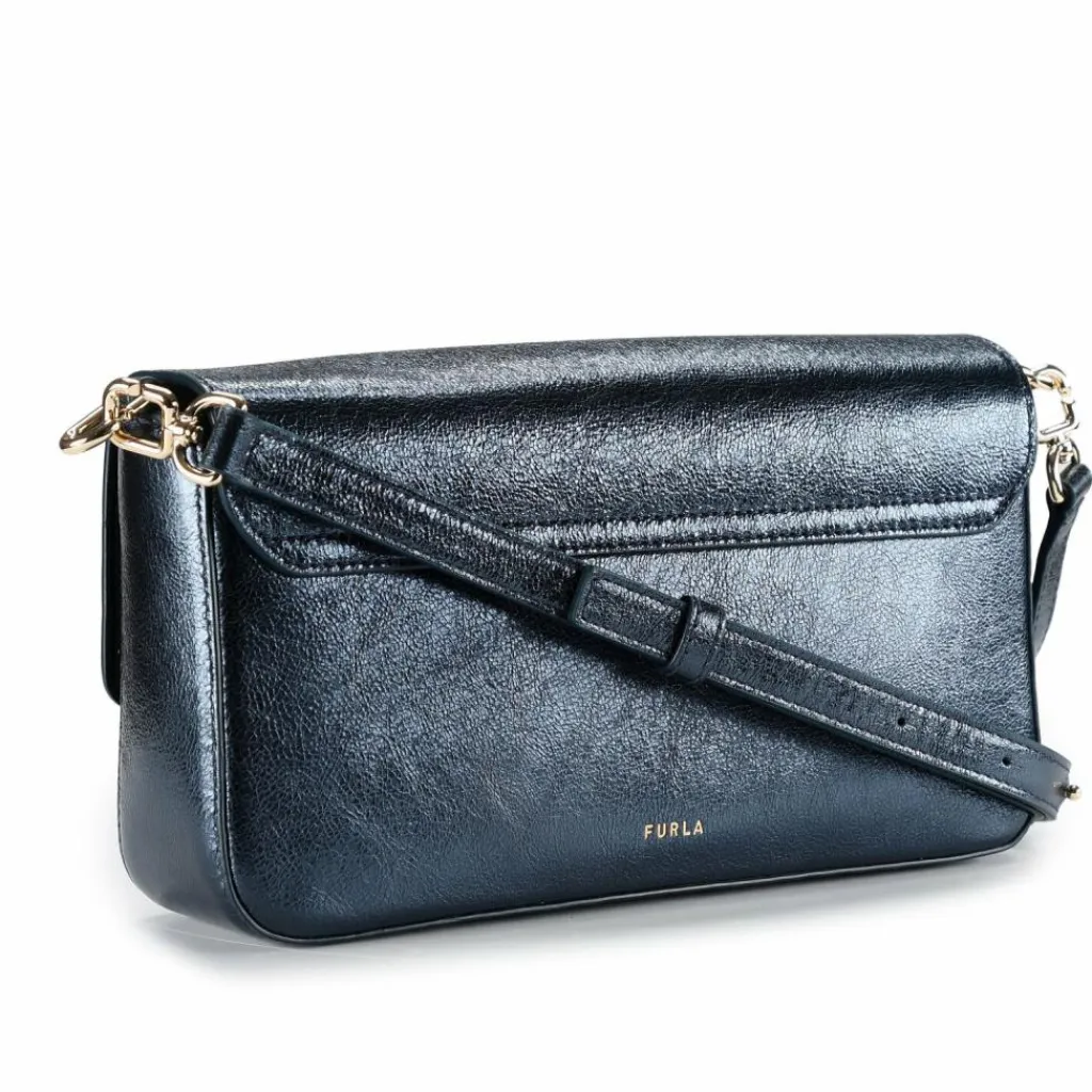 New Furla Iride Umhängetasche S Leder 24 cm grigio blu