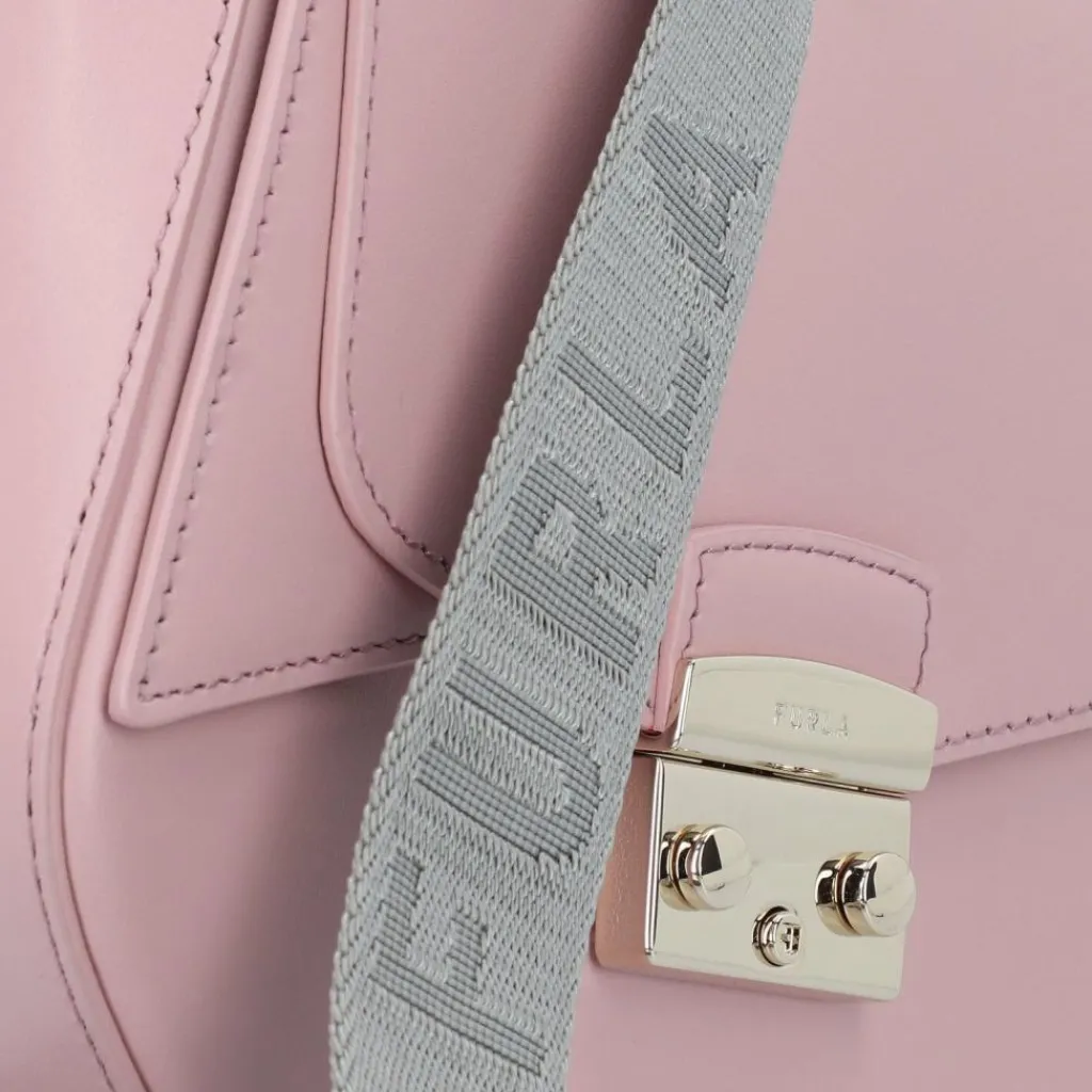 Outlet Furla Metropolis Umhängetasche Leder 18 cm alba-light silver