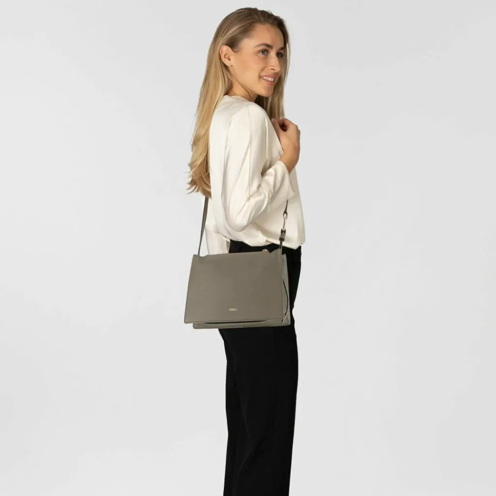 Sale Furla Nuvola Umhängetasche Leder 25 cm sage