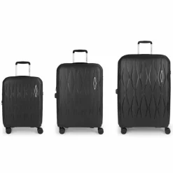 Discount Gabol Infinity 4 Rollen Kofferset 3-teilig mit Dehnfalte negro