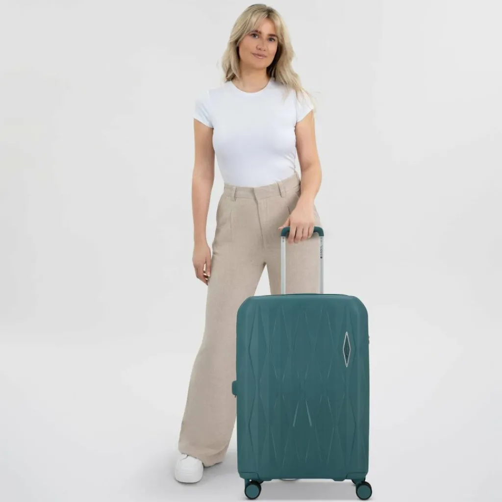 Gabol 4-Rollen Koffer|Hartgepäck<Infinity 4 Rollen Trolley 66 cm mit Dehnfalte turquesa