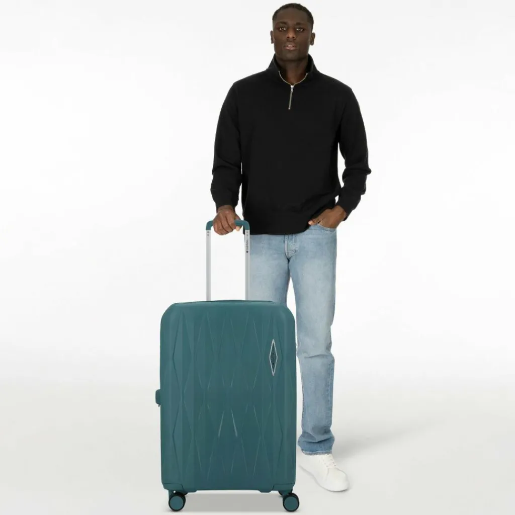 Gabol 4-Rollen Koffer|Hartgepäck<Infinity 4 Rollen Trolley 66 cm mit Dehnfalte turquesa