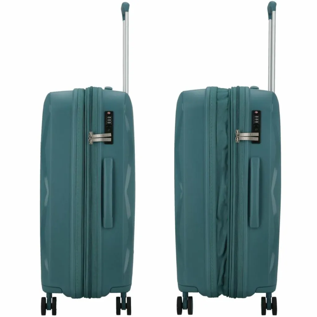 Gabol 4-Rollen Koffer|Hartgepäck<Infinity 4 Rollen Trolley 66 cm mit Dehnfalte turquesa