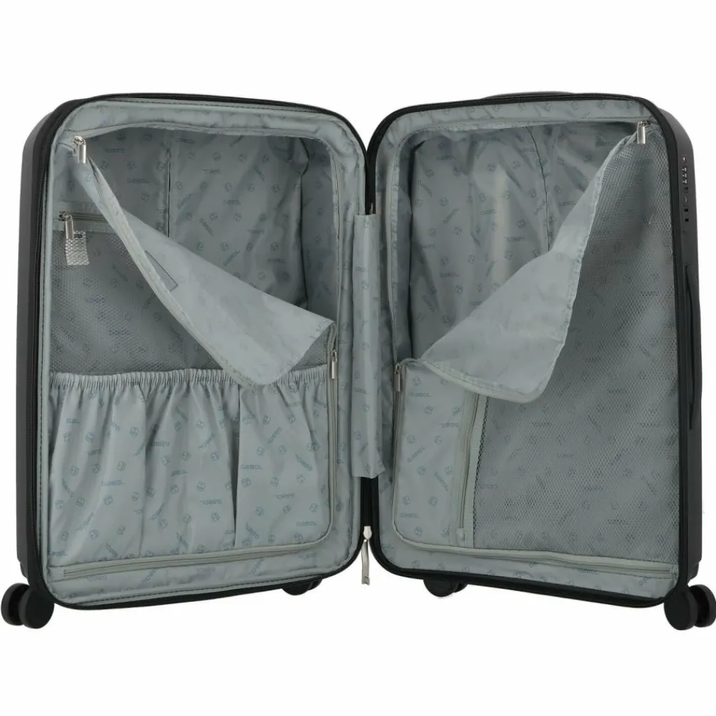 Gabol Hartgepäck|4-Rollen Koffer<Infinity 4 Rollen Trolley 66 cm mit Dehnfalte negra