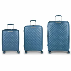 Clearance Gabol Queens 4 Rollen Kofferset 3-teilig mit Dehnfalte azul