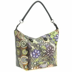 Gabs G3 Schultertasche Leder 44 cm green flower embroidery