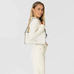 Online Gabs Pepita Schultertasche Leder 31 cm mit Dehnfalte milk