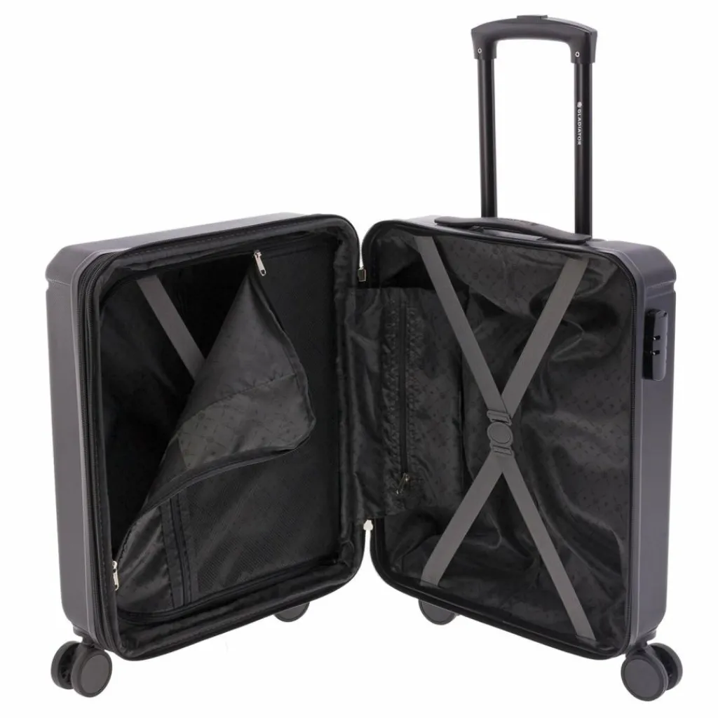 Gladiator Hartgepäck Kabinengepäck|4-Rollen Kabinentrolleys<2900 4 Rollen Kabinentrolley 55 cm mit Dehnfalte black