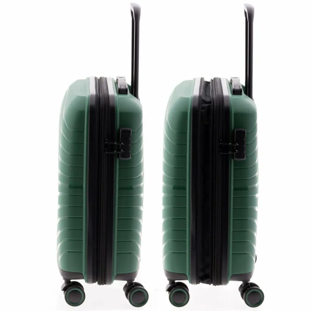 Clearance Gladiator 3400 4 Rollen Kabinentrolley 55 cm mit Dehnfalte green