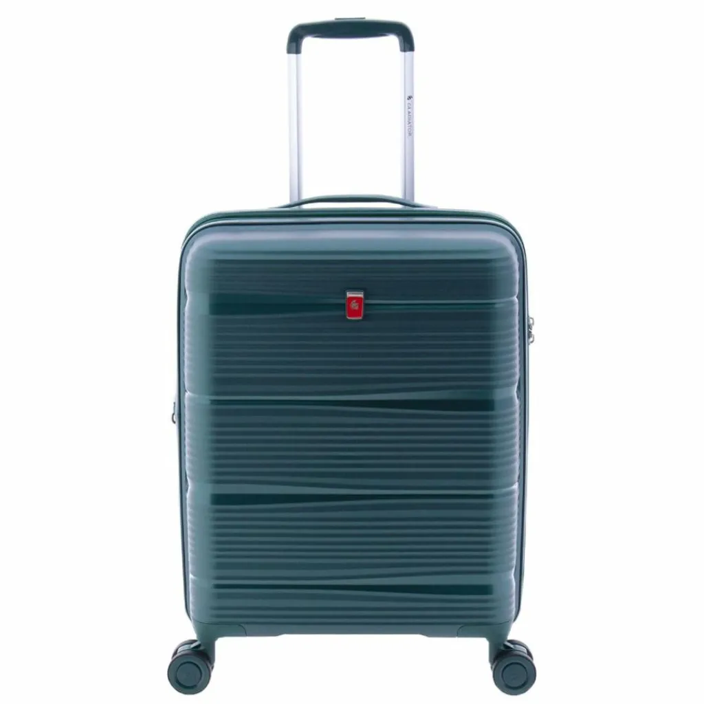 New Gladiator 0800 4 Rollen Kabinentrolley 55 cm mit Dehnfalte green