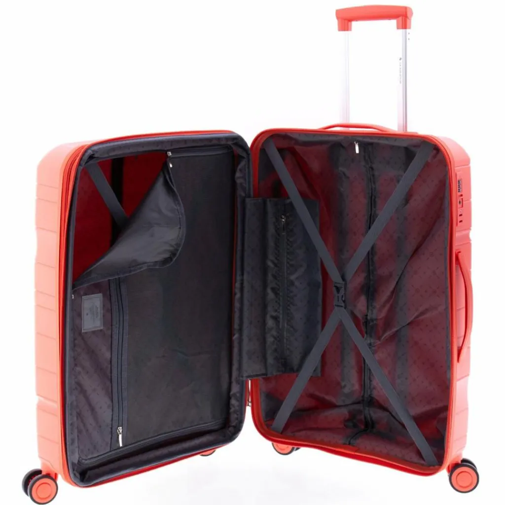 Outlet Gladiator 3800 4 Rollen Trolley 67 cm mit Dehnfalte coral