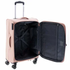 Gladiator Weichgepäck|4-Rollen Koffer<3700 4 Rollen Trolley 66 cm mit Dehnfalte pink