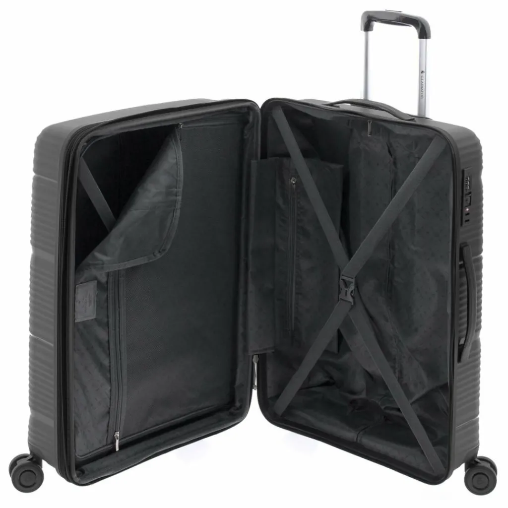Hot Gladiator 0800 4 Rollen Trolley 65 cm mit Dehnfalte black