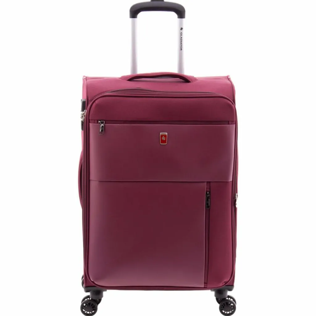 Gladiator Weichgepäck|4-Rollen Koffer<3700 4 Rollen Trolley 66 cm mit Dehnfalte red