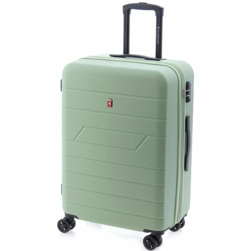 Gladiator 4-Rollen Koffer|Hartgepäck<4300 4 Rollen Trolley 65 cm mit Dehnfalte green