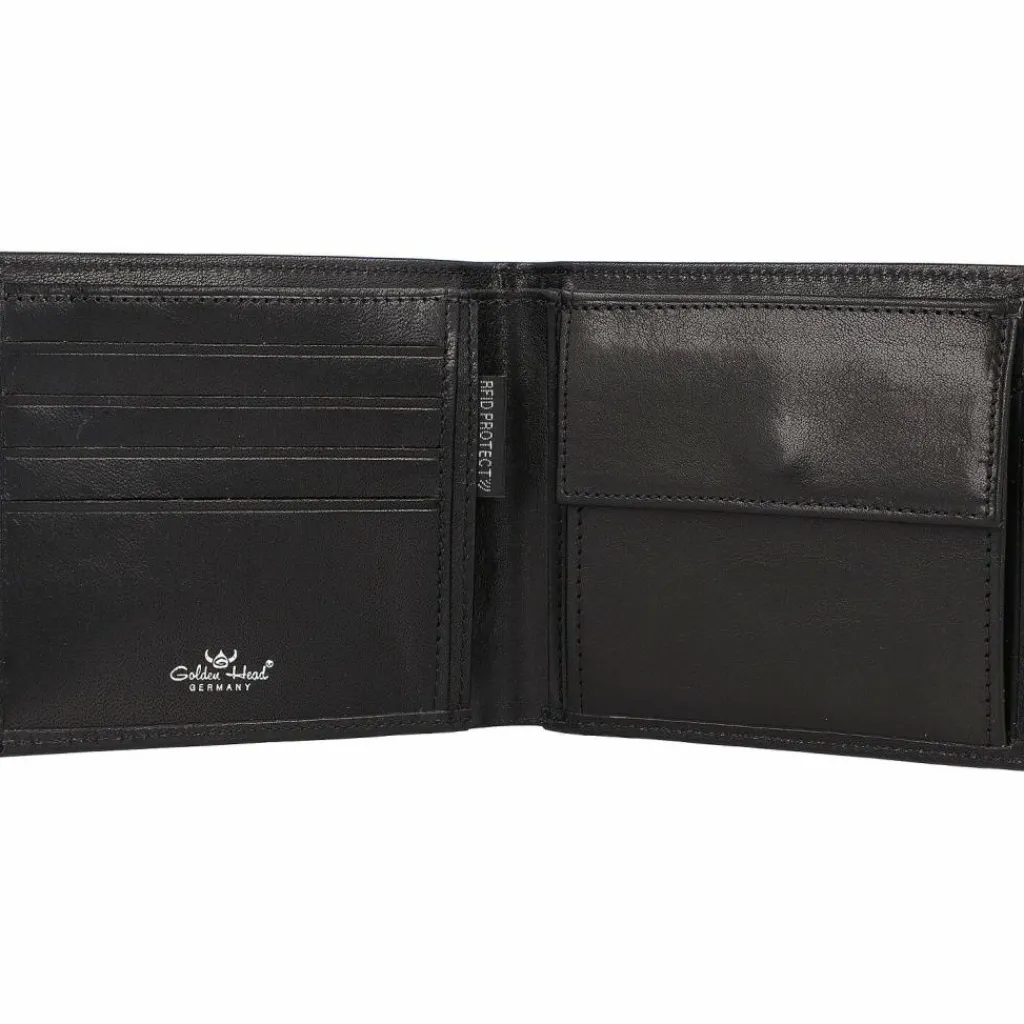 New Golden Head Colorado Geldbörse RFID Leder 11 cm schwarz