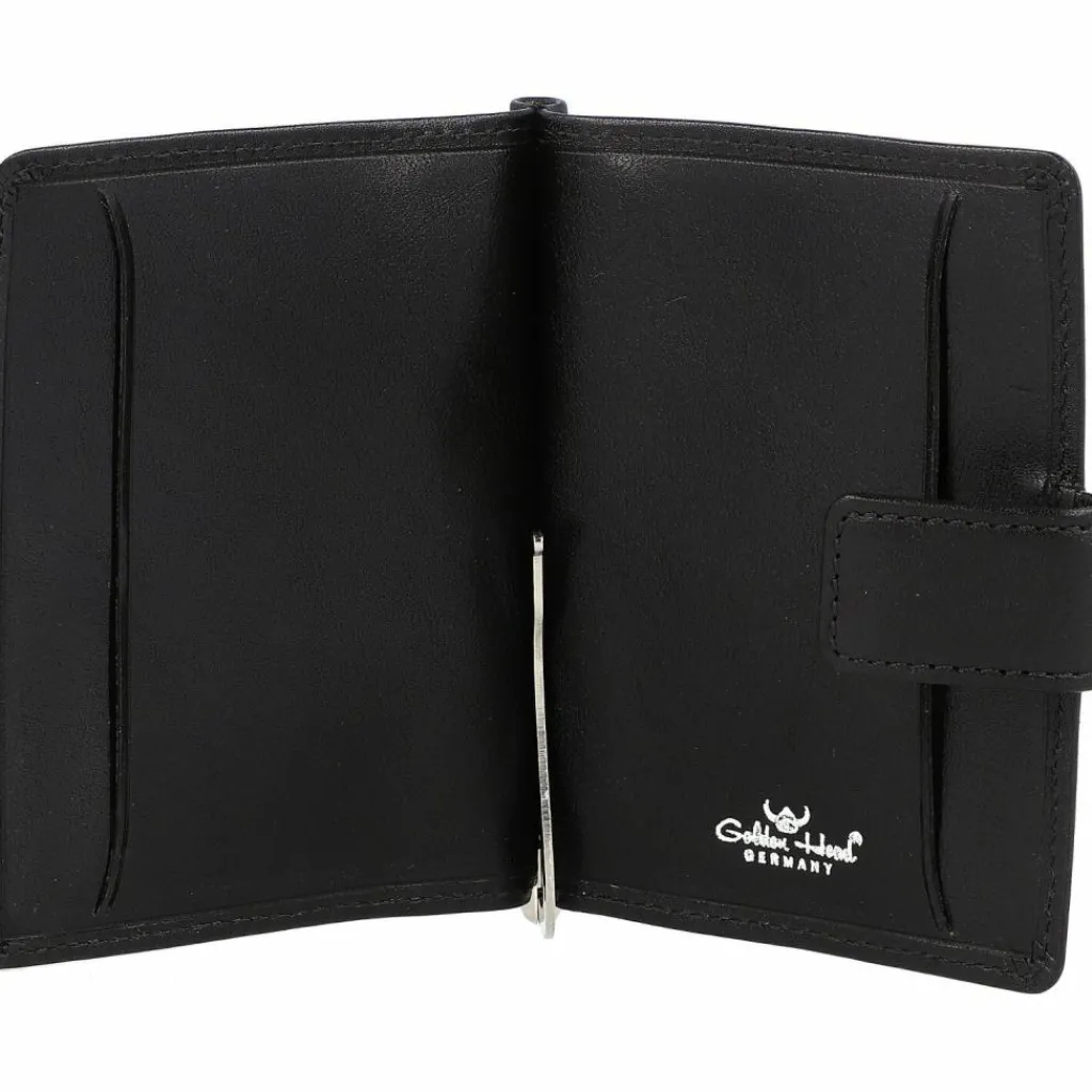 Golden Head Visitenkartenetuis<Colorado Kreditkartenetui Leder 8,5 cm mit Geldscheinklammer schwarz