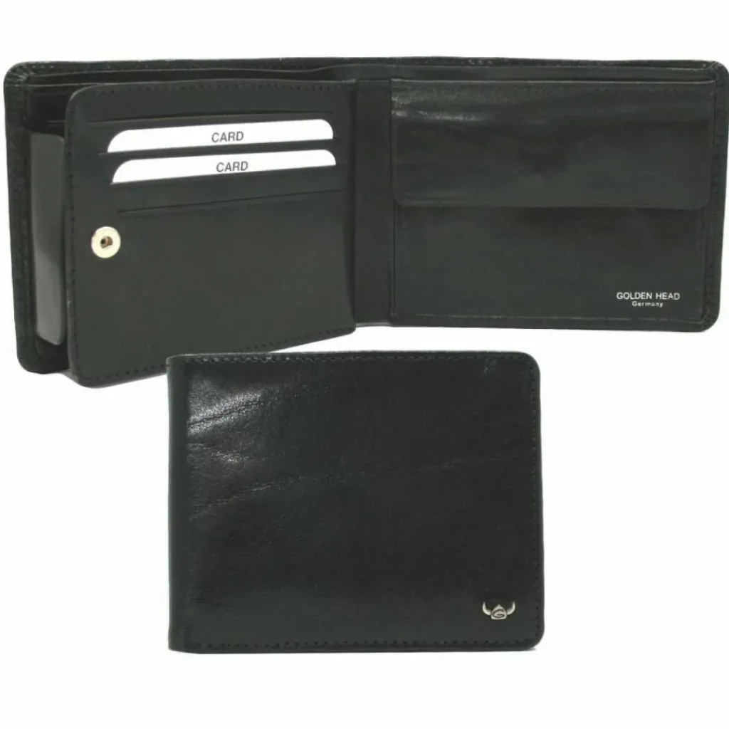 Outlet Golden Head Colorado RFID Protect Geldbörse Leder 12,5 cm schwarz