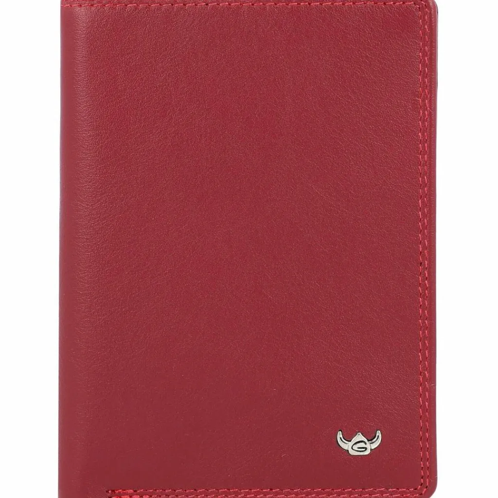 Hot Golden Head Polo Ausweisetui RFID Leder 9 cm rot