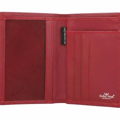 Hot Golden Head Polo Ausweisetui RFID Leder 9 cm rot