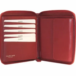 Golden Head Damengeldbörsen Hochformat<Polo Geldbörse RFID Leder 10,5 cm rot