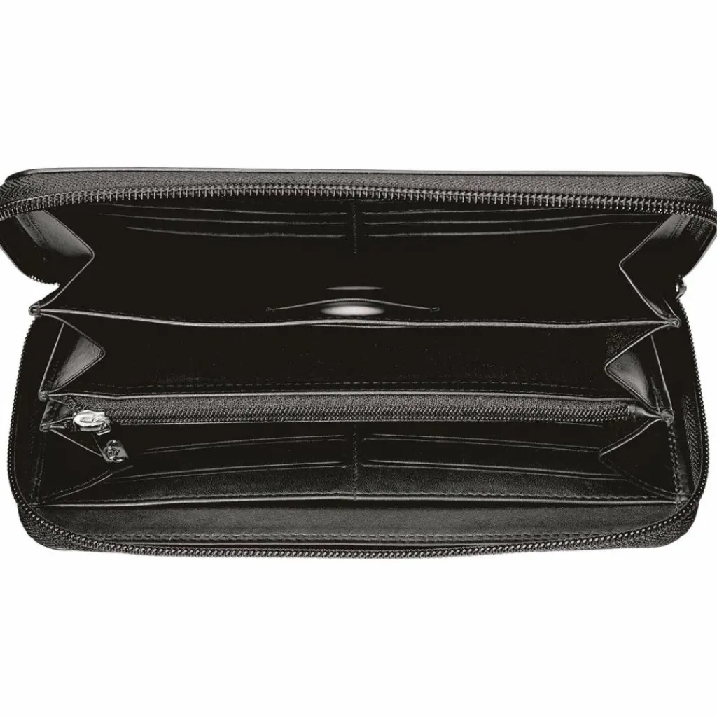 Golden Head Damengeldbörsen Querformat<Polo Geldbörse RFID Schutz Leder 20 cm schwarz