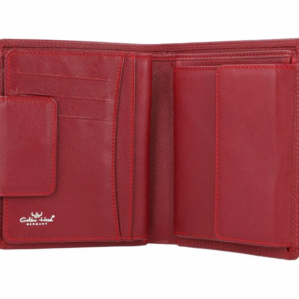 Best Golden Head Polo Geldbörse RFID Leder 10 cm rot