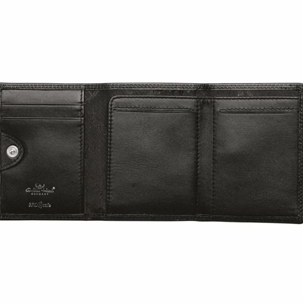 Best Golden Head Polo Geldbörse RFID Schutz Leder 8 cm schwarz