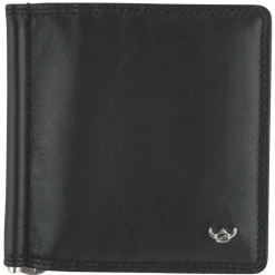 Golden Head Herrengeldbörsen Hochformat<Polo Geldbörse RFID Leder 10 cm mit Geldscheinklammer schwarz