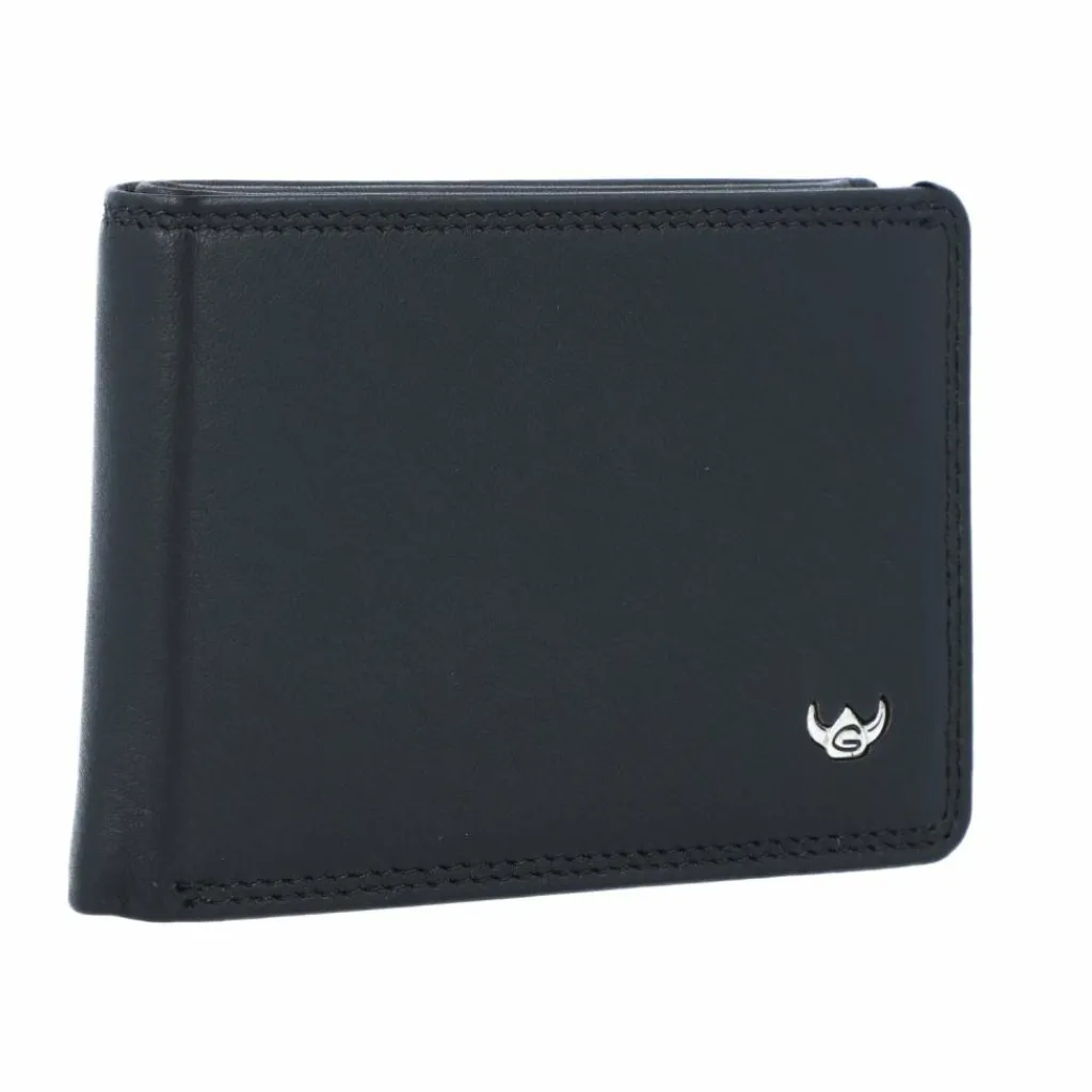 Golden Head Herrengeldbörsen Querformat<Polo Geldbörse RFID Leder 10 cm schwarz