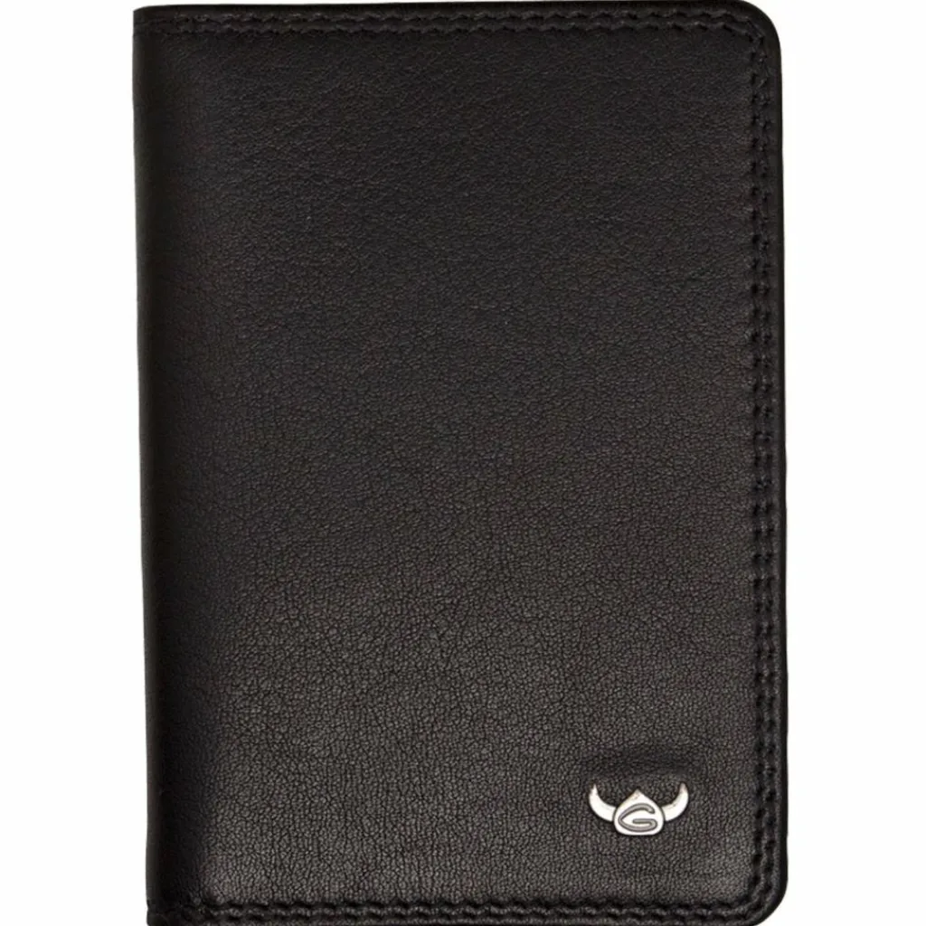 Hot Golden Head Polo Kreditkartenetui RFID Leder 7 cm schwarz