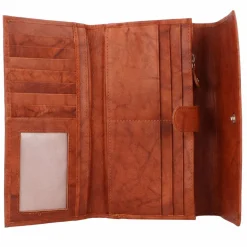 Greenburry Damengeldbörsen Querformat<Basic Geldbörse RFID Leder 19 cm cognac