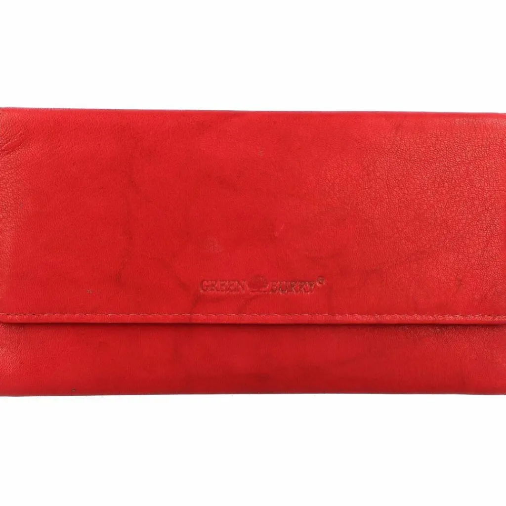 Clearance Greenburry Basic Geldbörse RFID Leder 19 cm red