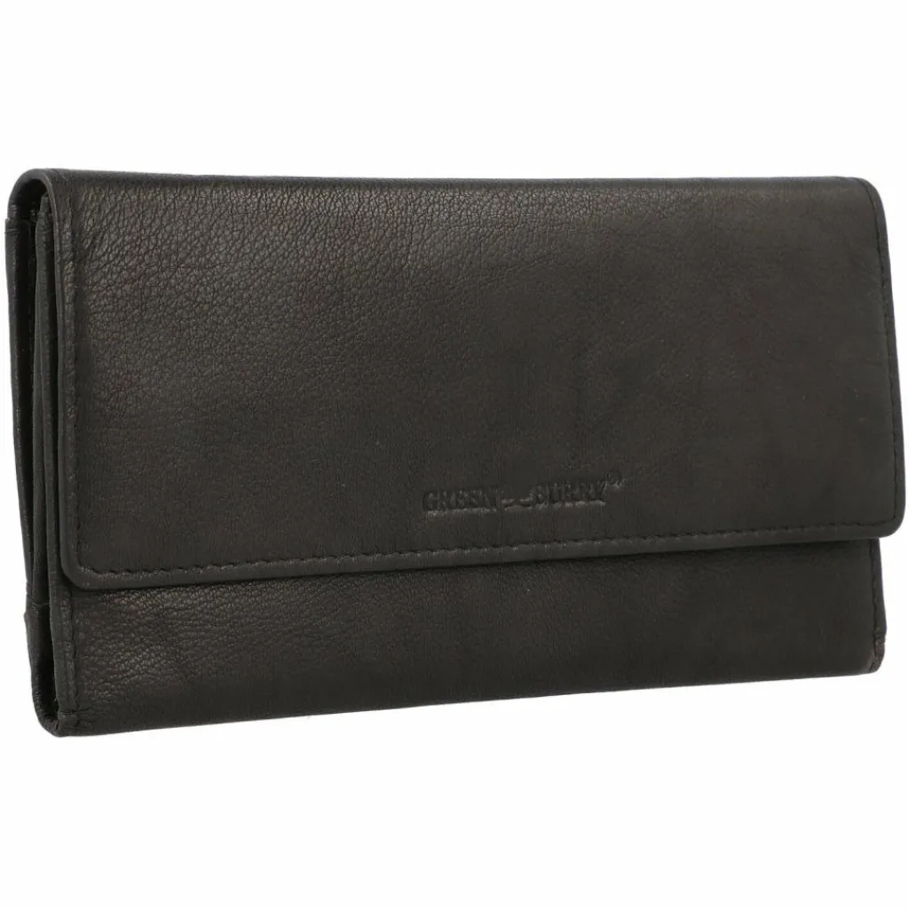 Outlet Greenburry Basic Geldbörse RFID Leder 19 cm black