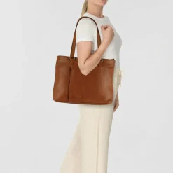 Greenburry Shopper|Schultertaschen<Colombiana Shopper Tasche Leder 37 cm nougat