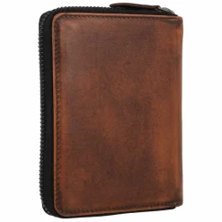 Greenburry Destressed Geldbörse RFID Schutz Leder 13 cm rusty orange