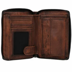 Greenburry Destressed Geldbörse RFID Schutz Leder 13 cm rusty orange