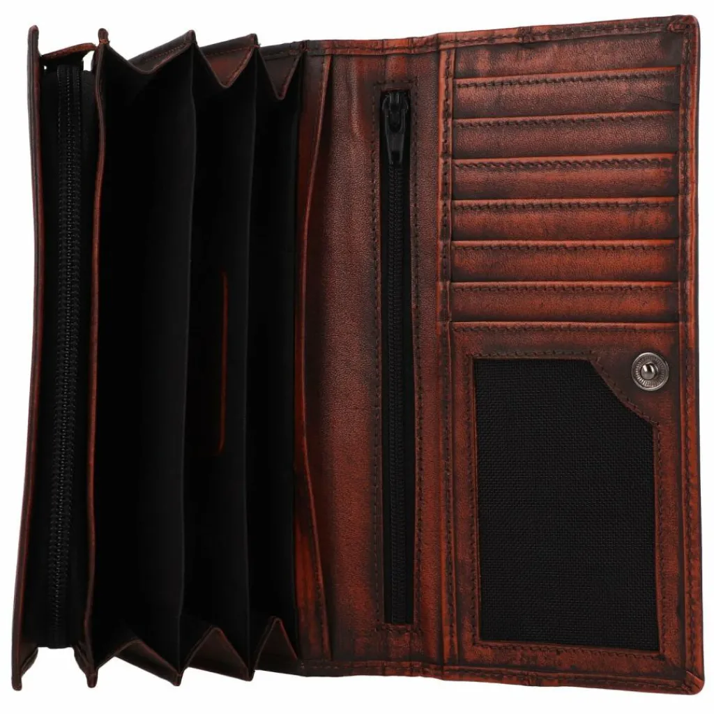 Discount Greenburry Destressed Geldbörse RFID Schutz Leder 18.5 cm rusty orange
